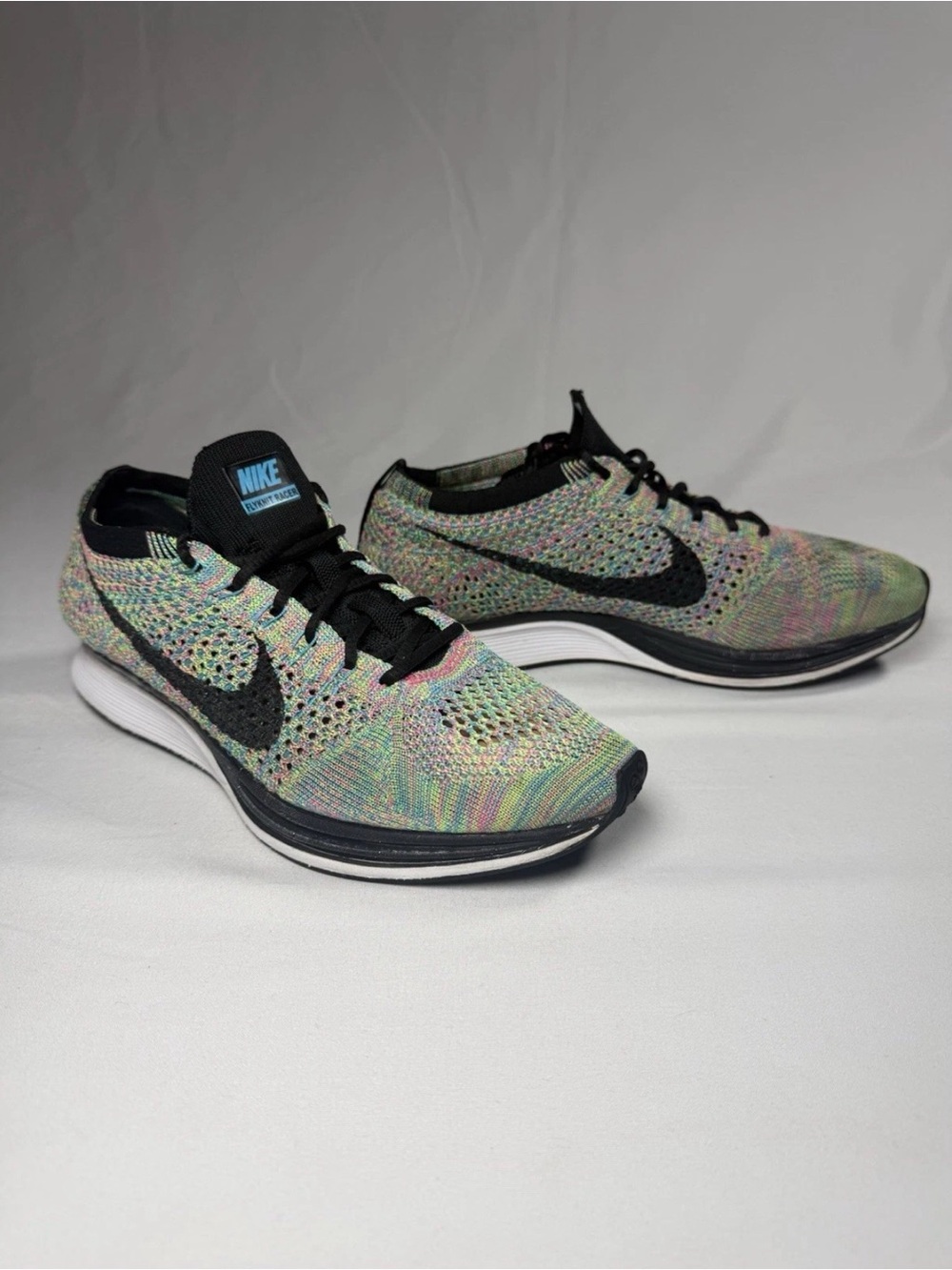 Nike Flyknit Racer Multicolor Running Shoes Sneakers 526628-304 | Men’s Size 7.5